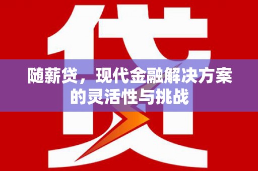 启东随薪贷，现代金融解决方案的灵活性与挑战