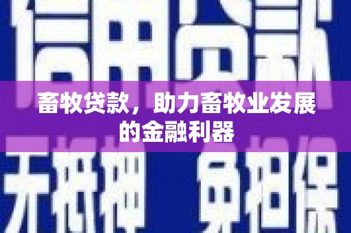 启东畜牧贷款，助力畜牧业发展的金融利器