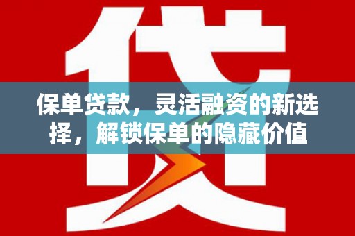 启东保单贷款，灵活融资的新选择，解锁保单的隐藏价值
