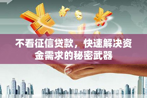启东不看征信贷款，快速解决资金需求的秘密武器
