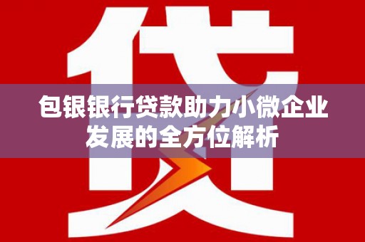 启东包银银行贷款助力小微企业发展的全方位解析
