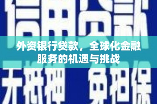启东外资银行贷款，全球化金融服务的机遇与挑战
