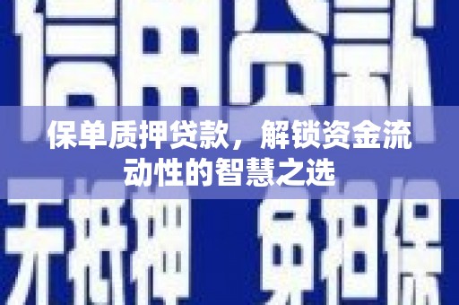 启东保单质押贷款，解锁资金流动性的智慧之选
