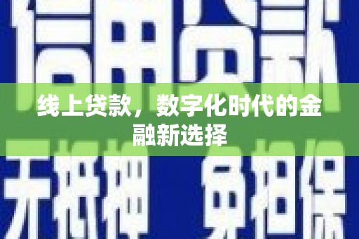 启东线上贷款，数字化时代的金融新选择