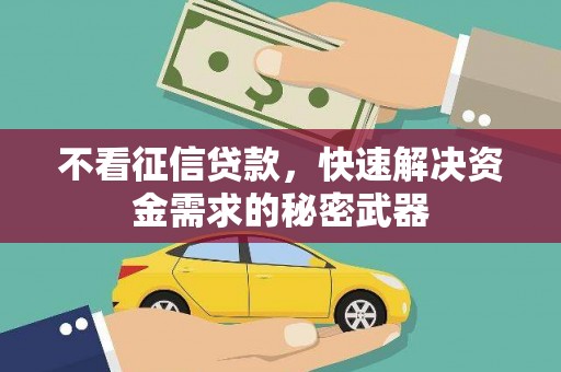 启东不看征信贷款，快速解决资金需求的秘密武器