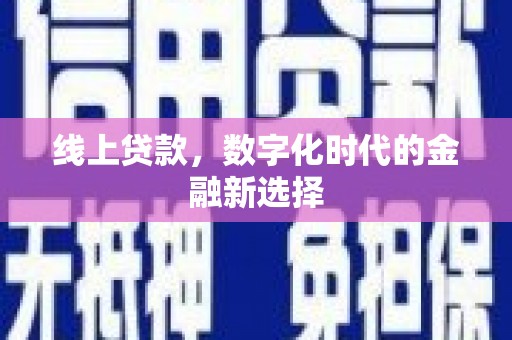 启东线上贷款，数字化时代的金融新选择