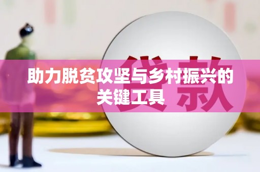 启东助力脱贫攻坚与乡村振兴的关键工具